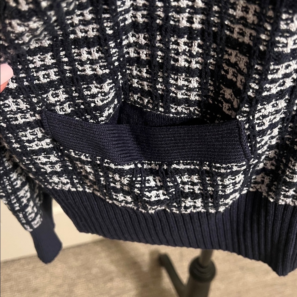 EUC, FREE ASSEMBLY TWEED CARDIGAN, NAVY SIZE XL - Picture 5 of 10